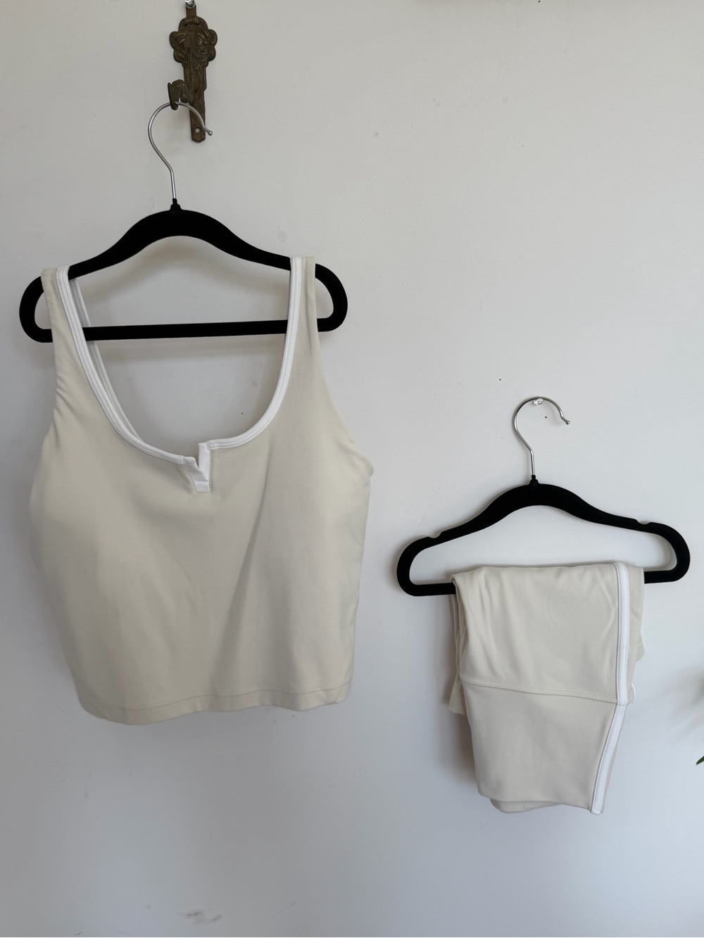 lululemon athletica High-Waist Cream Bike Shorts and Align Top Set